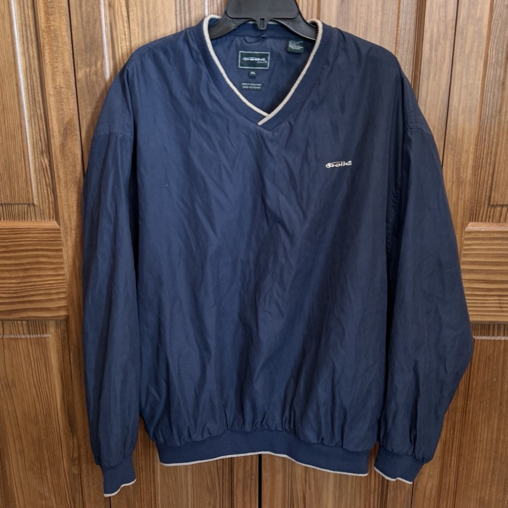 Bolle Men's XL Golf Windbreaker Pullover Jacket Navy Blue Pickleball Activewear